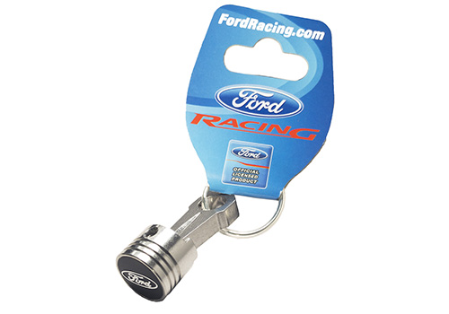 PISTON AND ROD KEYCHAIN FEATURING FORD OVAL