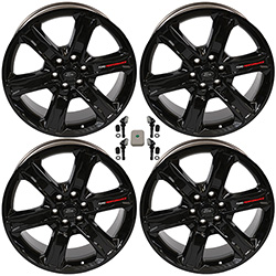 2015-2023 F-150 22"X9.5" GLOSS BLACK WHEEL KIT 