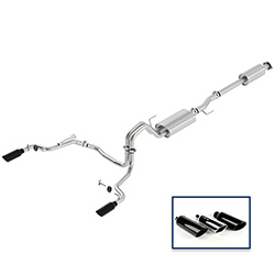 2015-2020 F-150 2.7L, 3.5L & 5.0L CAT-BACK TOURING EXHAUST SYSTEM - REAR EXIT, BLACK CHROME TIPS