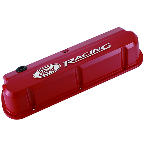 SLANT EDGE VALVE COVER WITH FORD RACING LOGO-RED