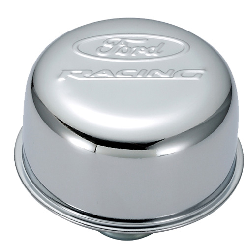 FORD RACING LOGO AIR BREATHER CAP: PUSH-IN TYPE CHROME