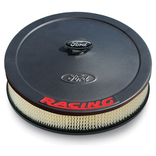 AIR CLEANER KIT: BLACK CRINKLE FINISH, RED FORD RACING EMBLEM