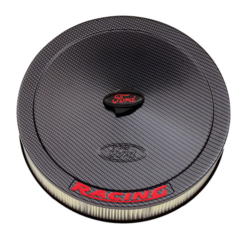 AIR CLEANER KIT, CARBON FIBER STYLE, RED FORD RACING EMBLEM
