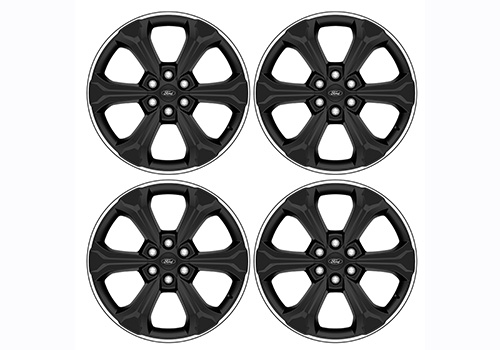 2015-2023 F-150 22"X9.5" WHEEL KIT - BLACK W/ MACHINED FACE
