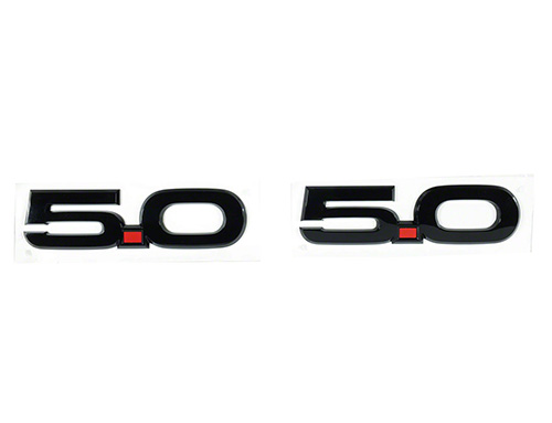 2015-2023 MUSTANG 5.0L FENDER EMBLEMS/BADGES-BLACK-PAIR