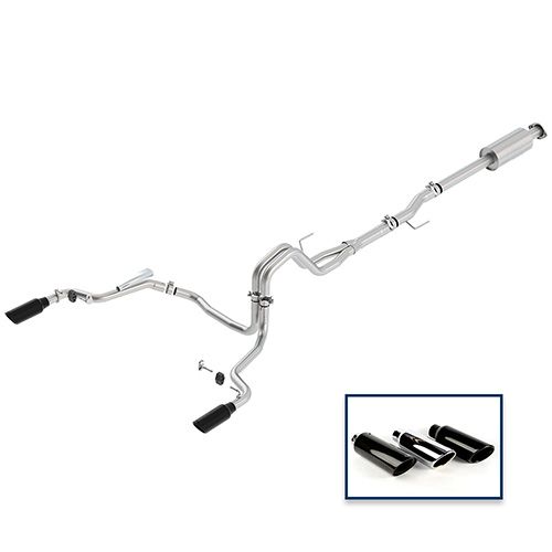 2015-2020 F-150 2.7L, 3.5L & 5.0L CAT-BACK EXTREME EXHAUST SYSTEM - REAR EXIT, BLACK CHROME TIPS