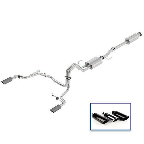 2015-2020 F-150 2.7L, 3.5L & 5.0L CAT-BACK SPORT EXHAUST SYSTEM - REAR EXIT, CARBON FIBER TIPS