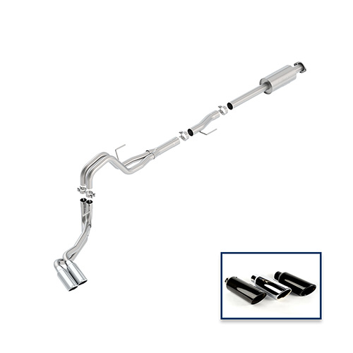 2015-2020 F-150 2.7L, 3.5L & 5.0L CAT-BACK EXTREME EXHAUST SYSTEM - SIDE EXIT, CHROME TIPS