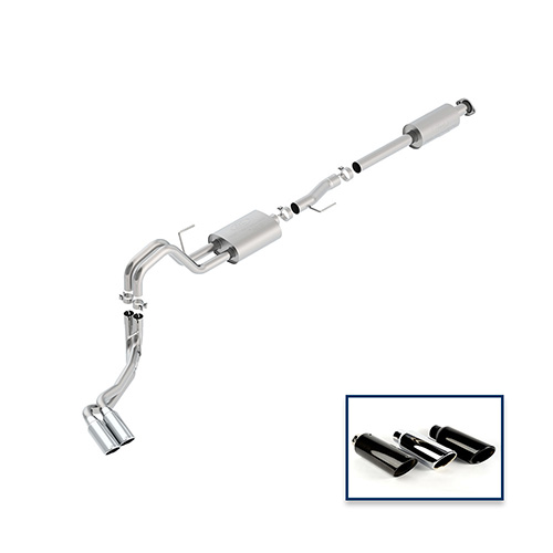 2015-2020 F-150 3.5L CAT-BACK TOURING EXHAUST SYSTEM - SIDE EXIT, CHROME TIPS