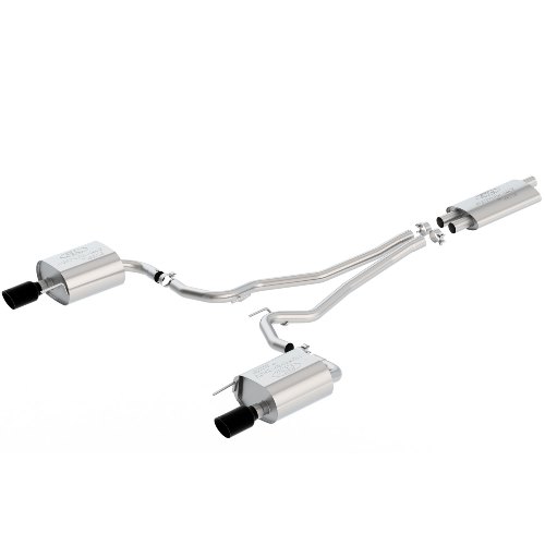 2016-2017 MUSTANG 2.3L ECOBOOST EC-TYPE CAT BACK EXHAUST SYSTEM - BLACK CHROME TIPS