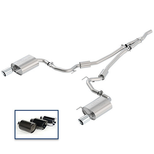 2015-2022 MUSTANG 2.3L ECOBOOST CAT-BACK SPORT EXHAUST SYSTEM WITH CHROME TIPS