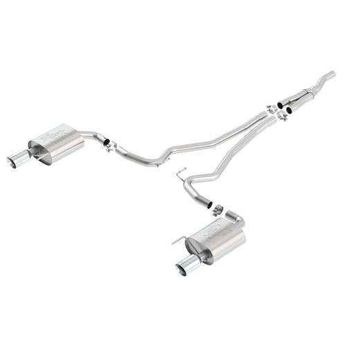 2015-2017 MUSTANG 2.3L ECOBOOST CAT BACK SPORT EXHAUST SYSTEM - CHROME TIPS