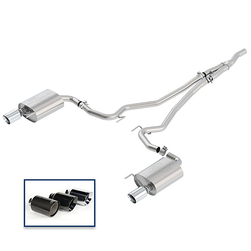 2015-2021 MUSTANG 2.3L ECOBOOST CAT-BACK TOURING EXHAUST SYSTEM WITH CHROME TIPS