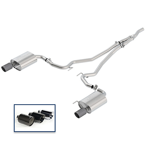 2015-2023 MUSTANG 2.3L ECOBOOST CAT-BACK TOURING EXHAUST SYSTEM WITH CARBON FIBER TIPS
