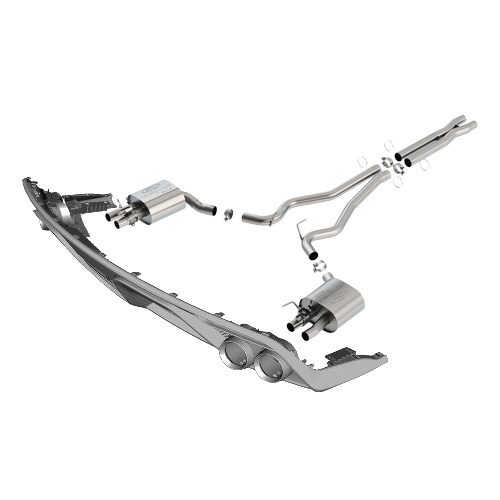2015-2017 MUSTANG GT 5.0L CAT BACK ACTIVE EXHAUST SYSTEM KIT WITH GT350 EXHAUST TIPS & LOWER VALANCE
