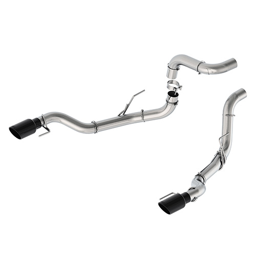 2021-2024 F-150 BUMPER EXIT TAIL PIPES-BLACK CHROME TIPS